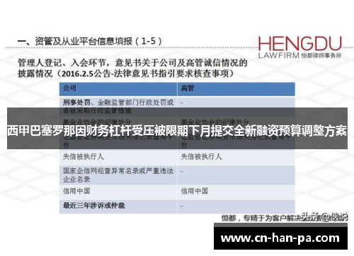 西甲巴塞罗那因财务杠杆受压被限期下月提交全新融资预算调整方案 西甲巴塞罗那因财务杠杆受压被限期下月提交全新融资预算调整方案